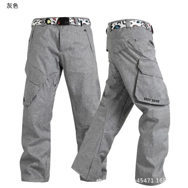 GSOU SNOW Denim Ski Pants Men / Mens Snowboarder Pants