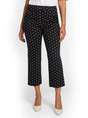 High-Waisted Polka-Dot Wide-Leg Capri Pant - NY&Chic Collection