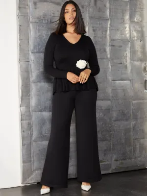 High-Waisted Sweater Palazzo Pant