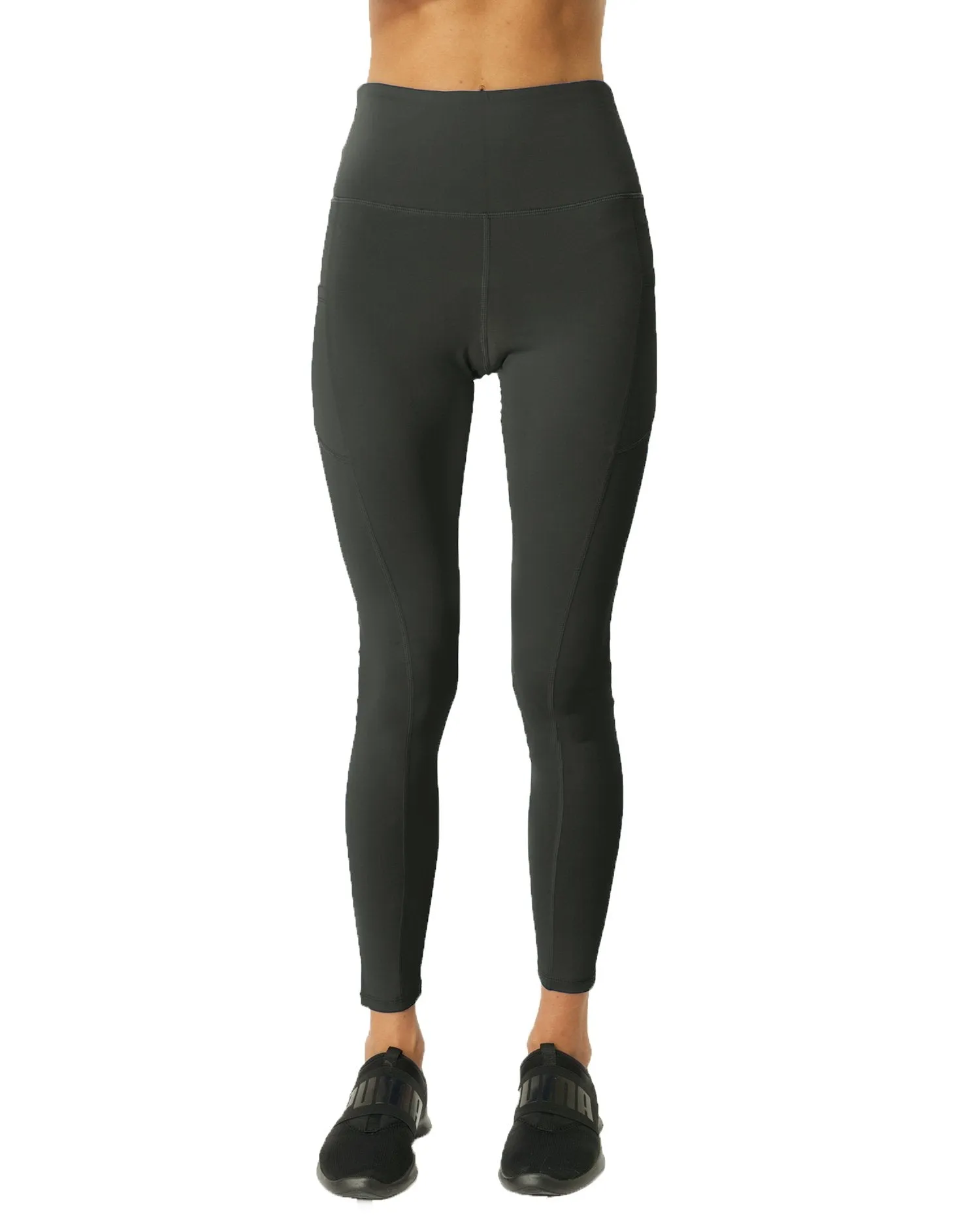 High Waisted Yoga Leggings - Slate Grey