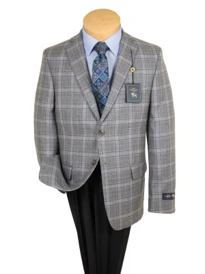 HSM 27254 Boy's Sport Coat - Plaid - Light Grey