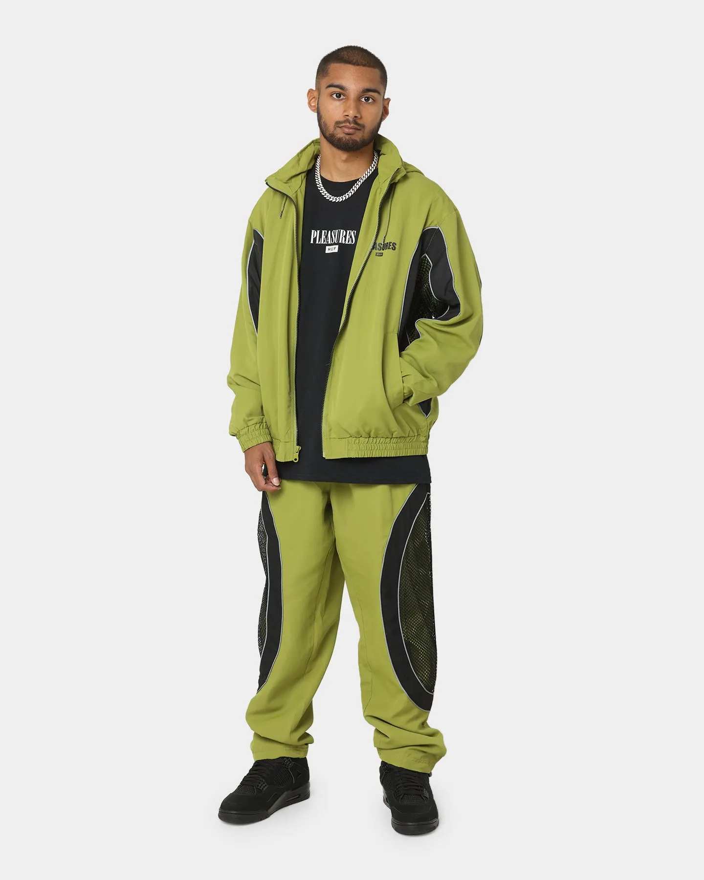 HUF X Pleasure Darton Track Pants Green