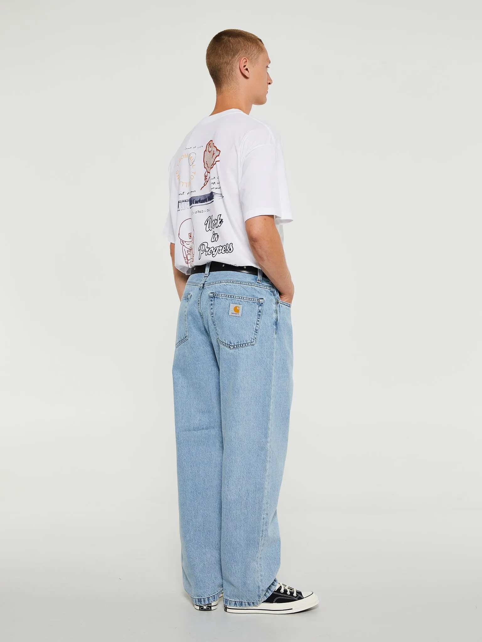 Landon Pants in Blue Bleached