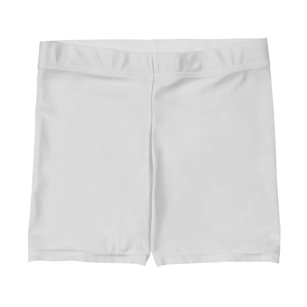 Light Grey Women's Best Shorts, Pastel White Grey Short Tights For Ladies-Made in USA/EU