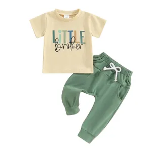 Little Brother Green Pants Baby Set