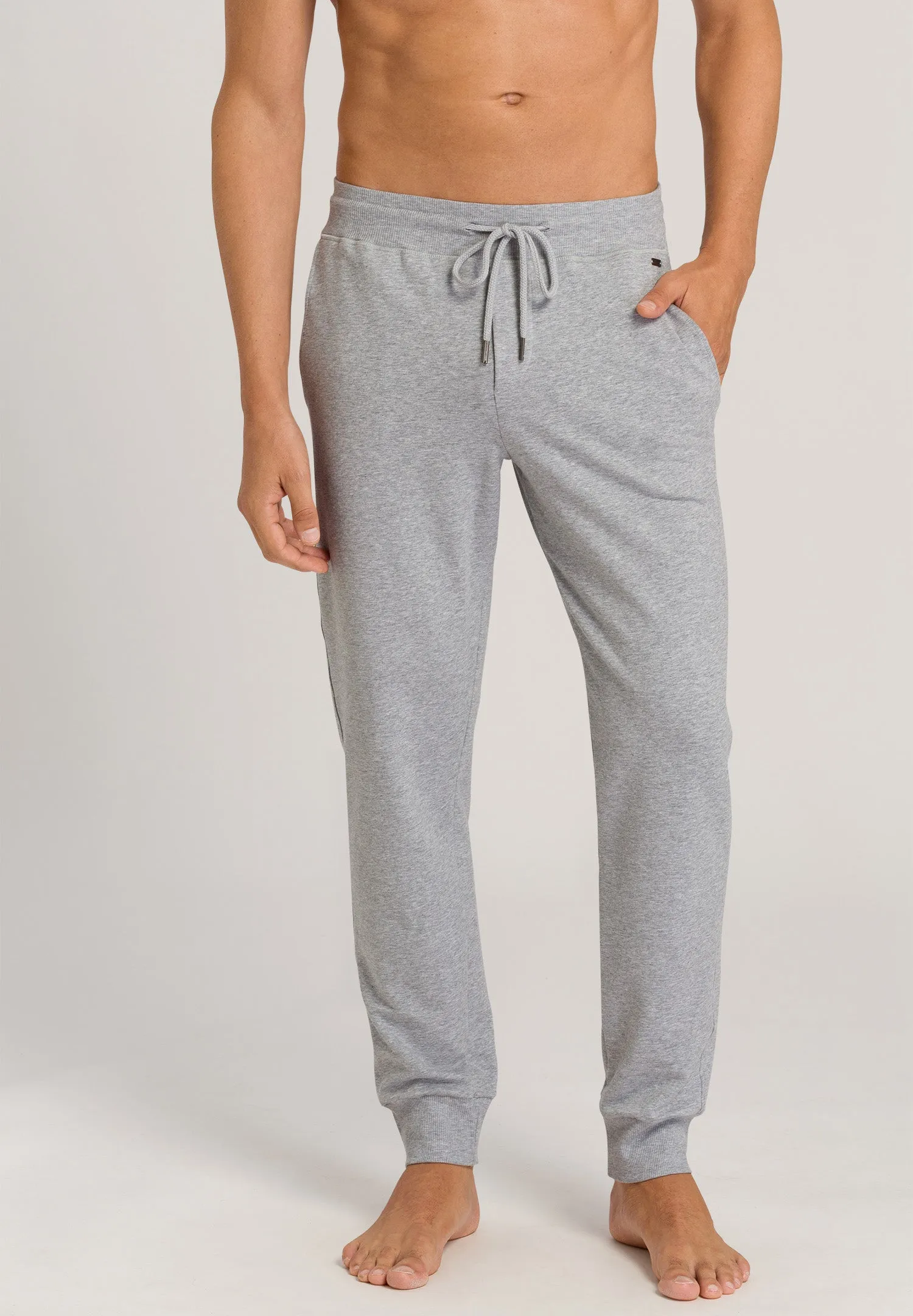 Living Cotton Drawstring Lounge Pants | Grey Melange 75071-1036