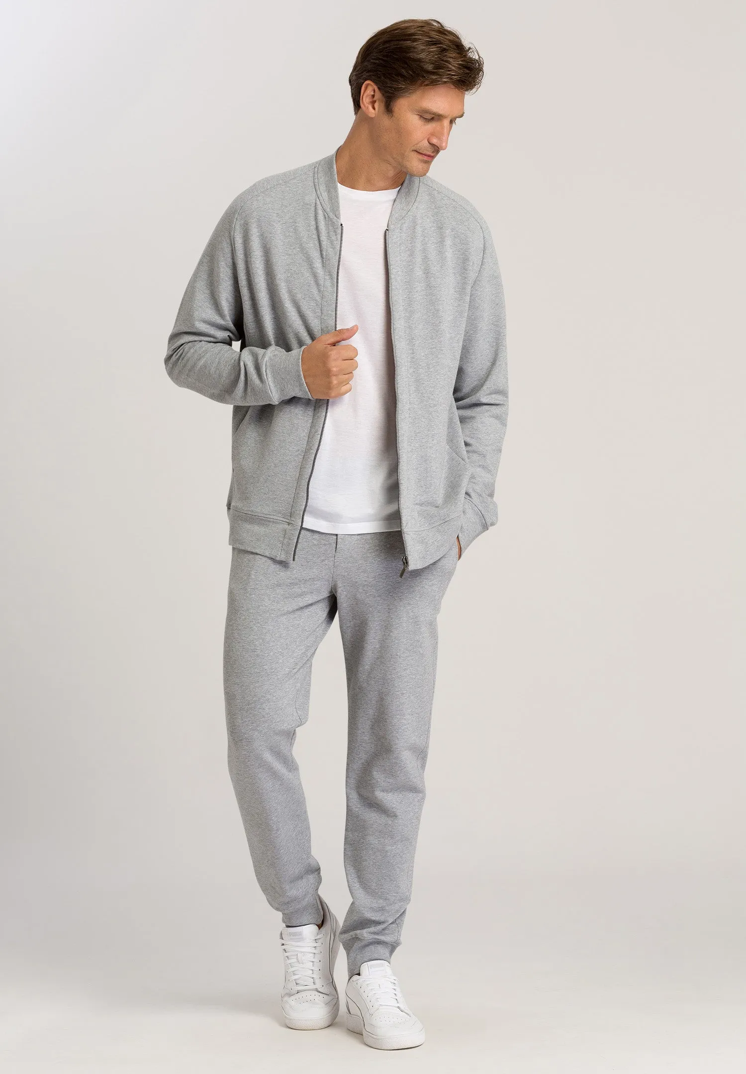 Living Cotton Drawstring Lounge Pants | Grey Melange 75071-1036