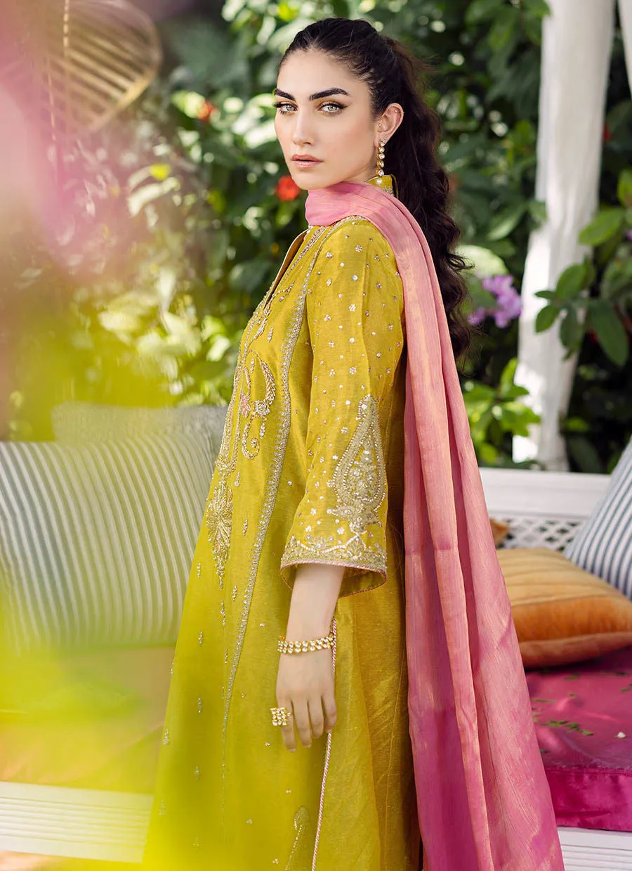 Luxury Pret - Brie Kiwi Shirt And Dupatta