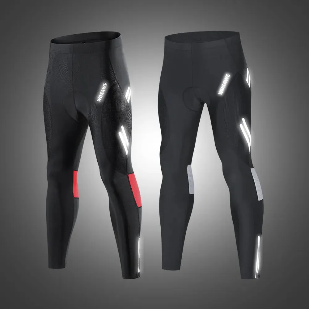 Men Autumn Tight Fitting Long Pants Cycling Shockproof 20D Gel Padded Tights MTB Bike Downhill Mountain Bicycle Leggings