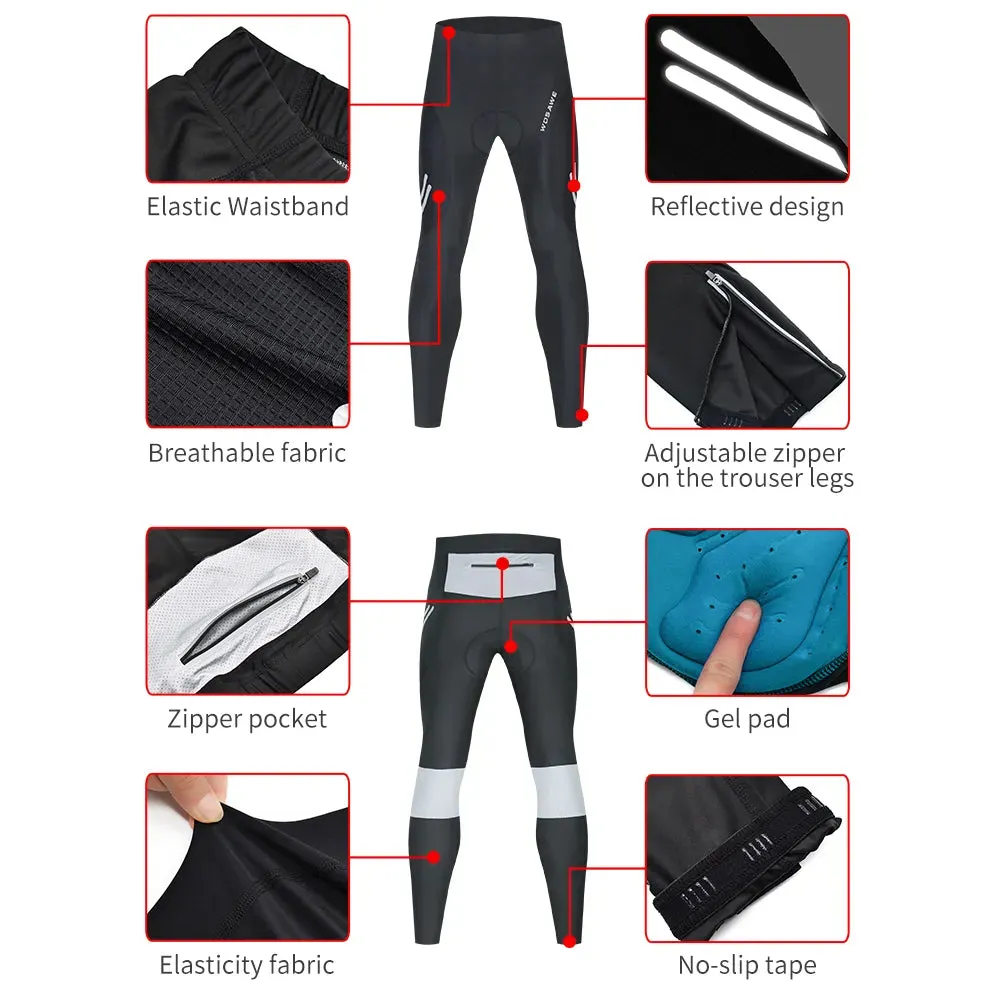 Men Autumn Tight Fitting Long Pants Cycling Shockproof 20D Gel Padded Tights MTB Bike Downhill Mountain Bicycle Leggings