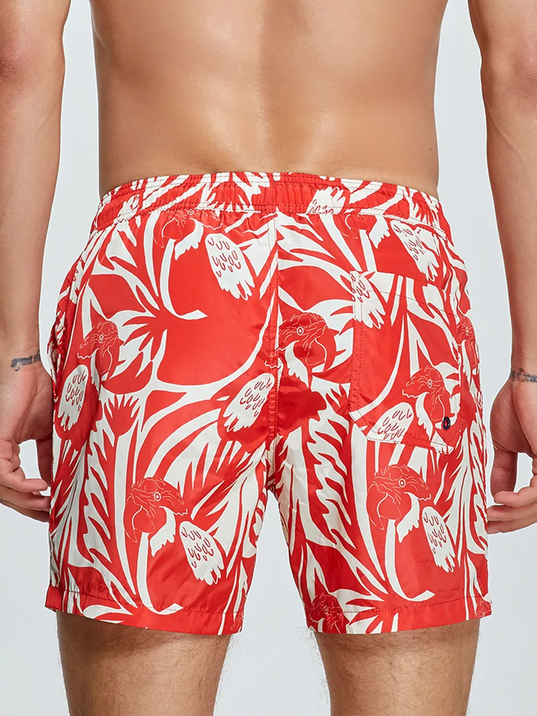 Men's Botanical Print Surf Board Shorts