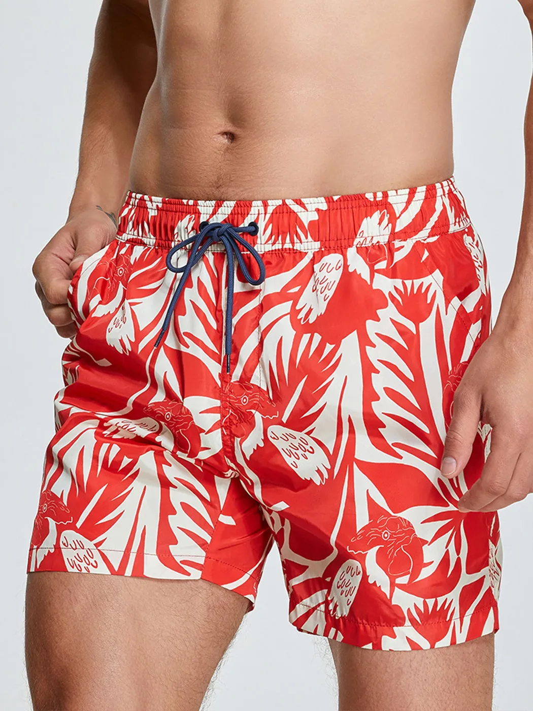 Men's Botanical Print Surf Board Shorts