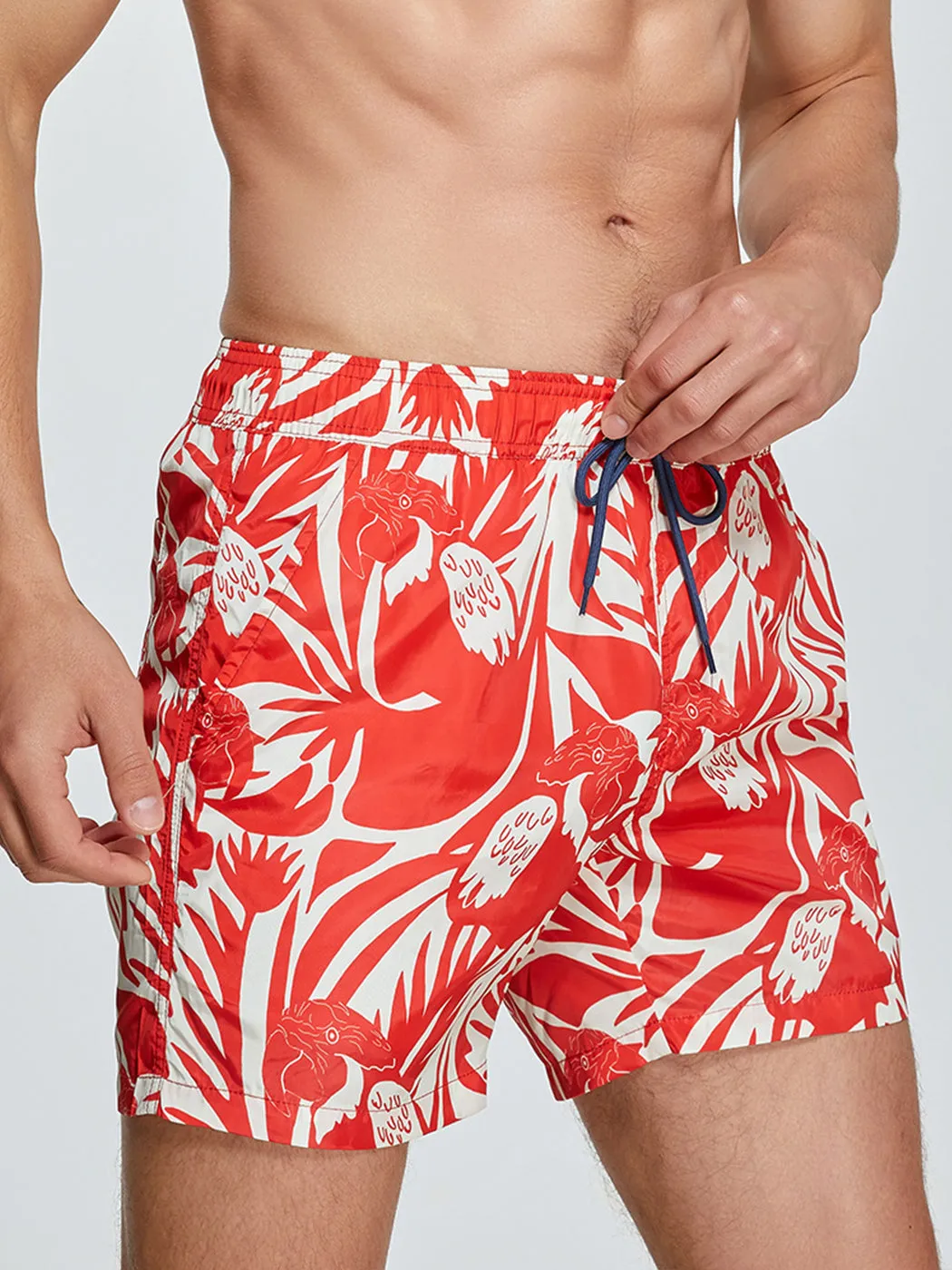 Men's Botanical Print Surf Board Shorts