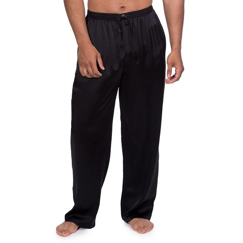 Mens Silk Pajama Pants Long Real Silk Pajamas Bottoms Sleep Bottoms Lounge Pyjamas Pants