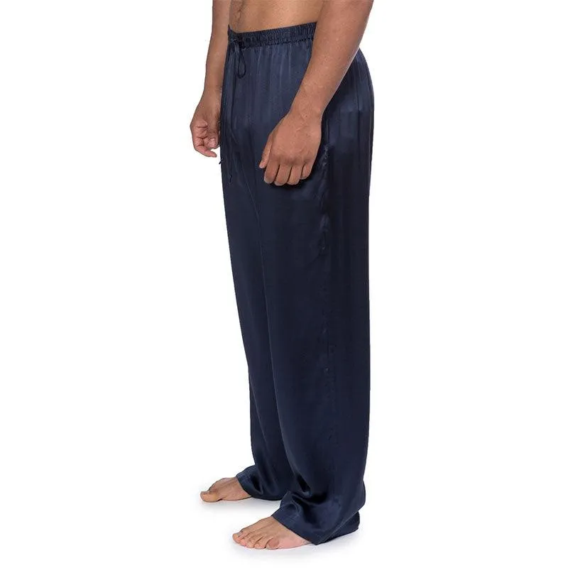 Mens Silk Pajama Pants Long Real Silk Pajamas Bottoms Sleep Bottoms Lounge Pyjamas Pants