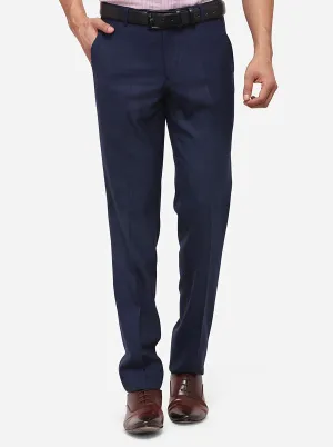 Navy Blue Slim Fit Solid Club Wear Trouser | JB Studio