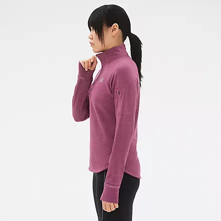 NB Heat Half Zip Top | Raisin Heather