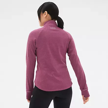 NB Heat Half Zip Top | Raisin Heather