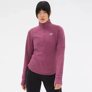 NB Heat Half Zip Top | Raisin Heather