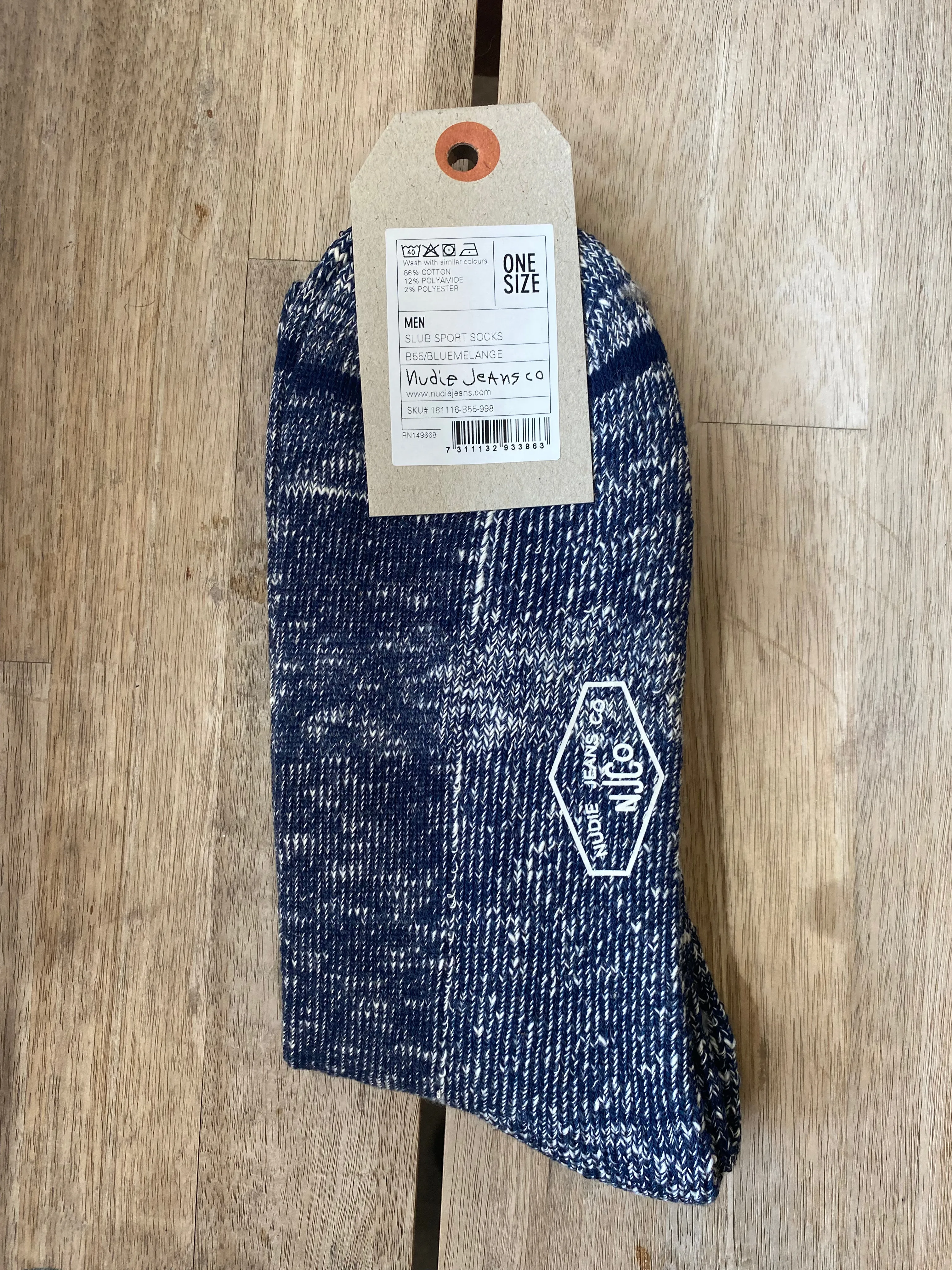 Nudie - Slub Sport Socks - Bluemelang