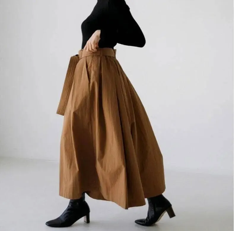 pants that look like skirt Cotton Culottes - Wide Leg Pants