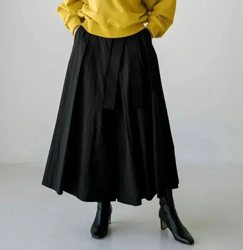 pants that look like skirt Cotton Culottes - Wide Leg Pants