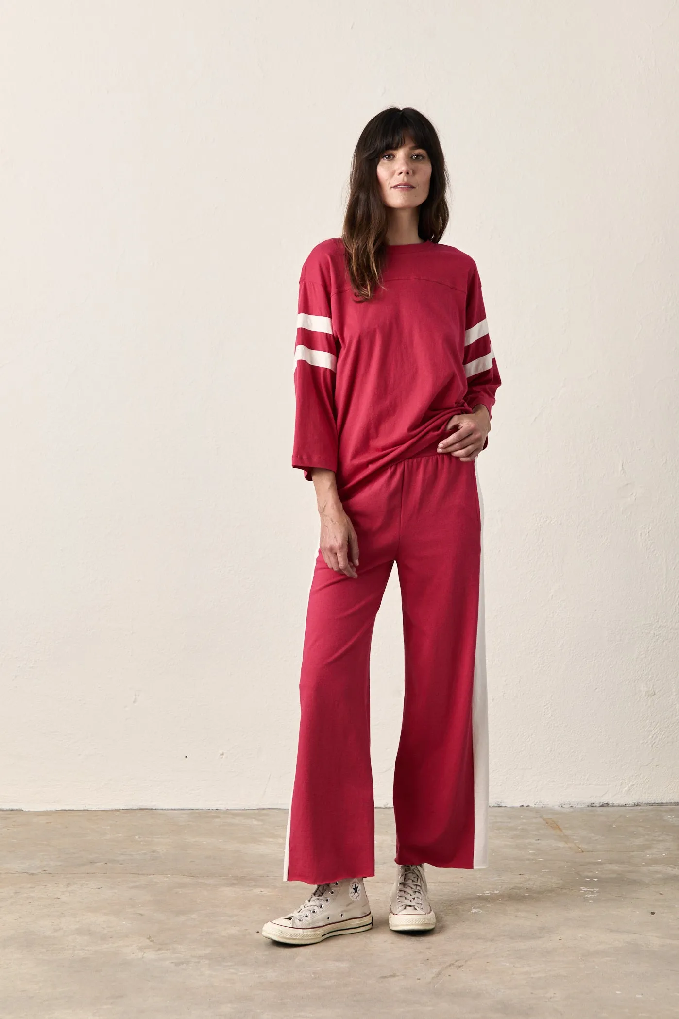 RILEY SPORT PANTS / RED/IVORY