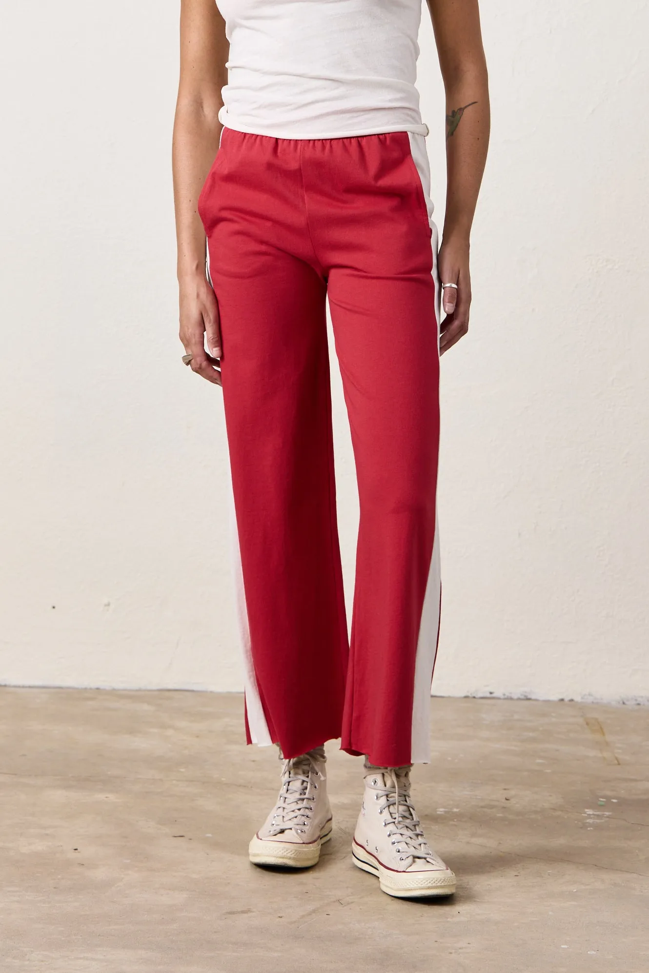 RILEY SPORT PANTS / RED/IVORY