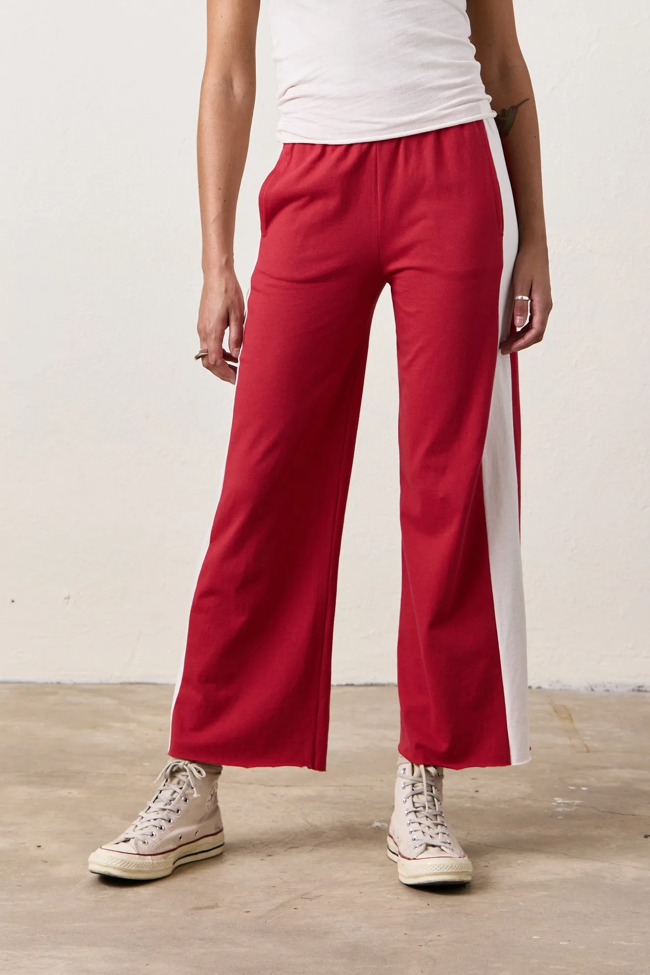 RILEY SPORT PANTS / RED/IVORY