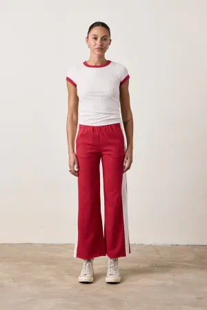 RILEY SPORT PANTS / RED/IVORY