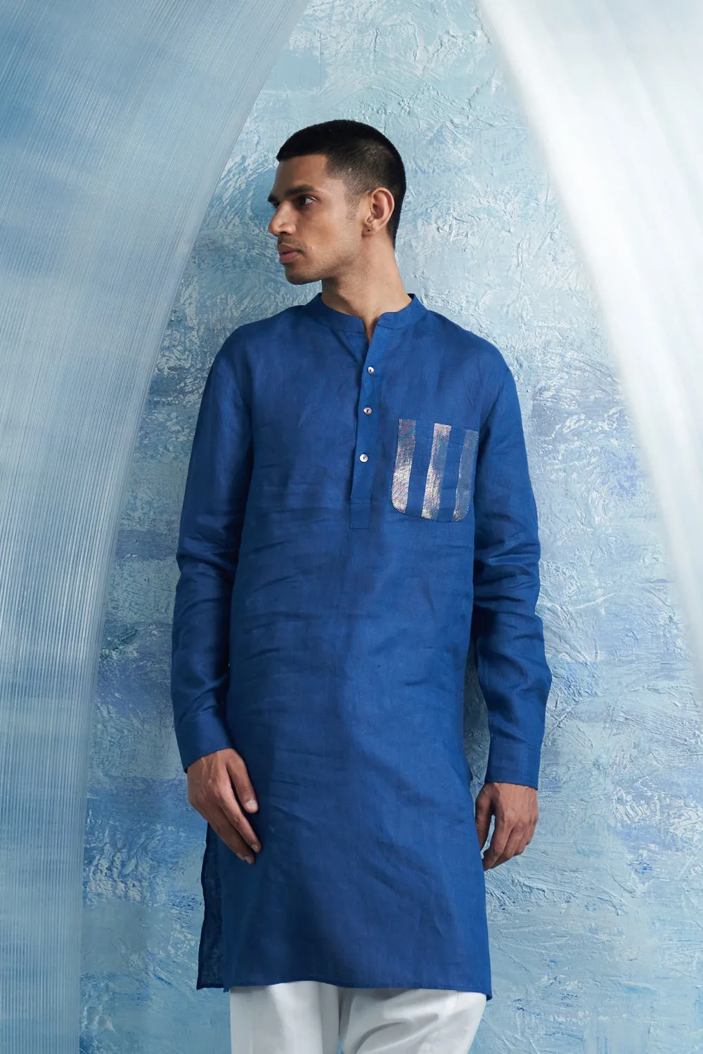 Royal Blue Straight Kurta Set