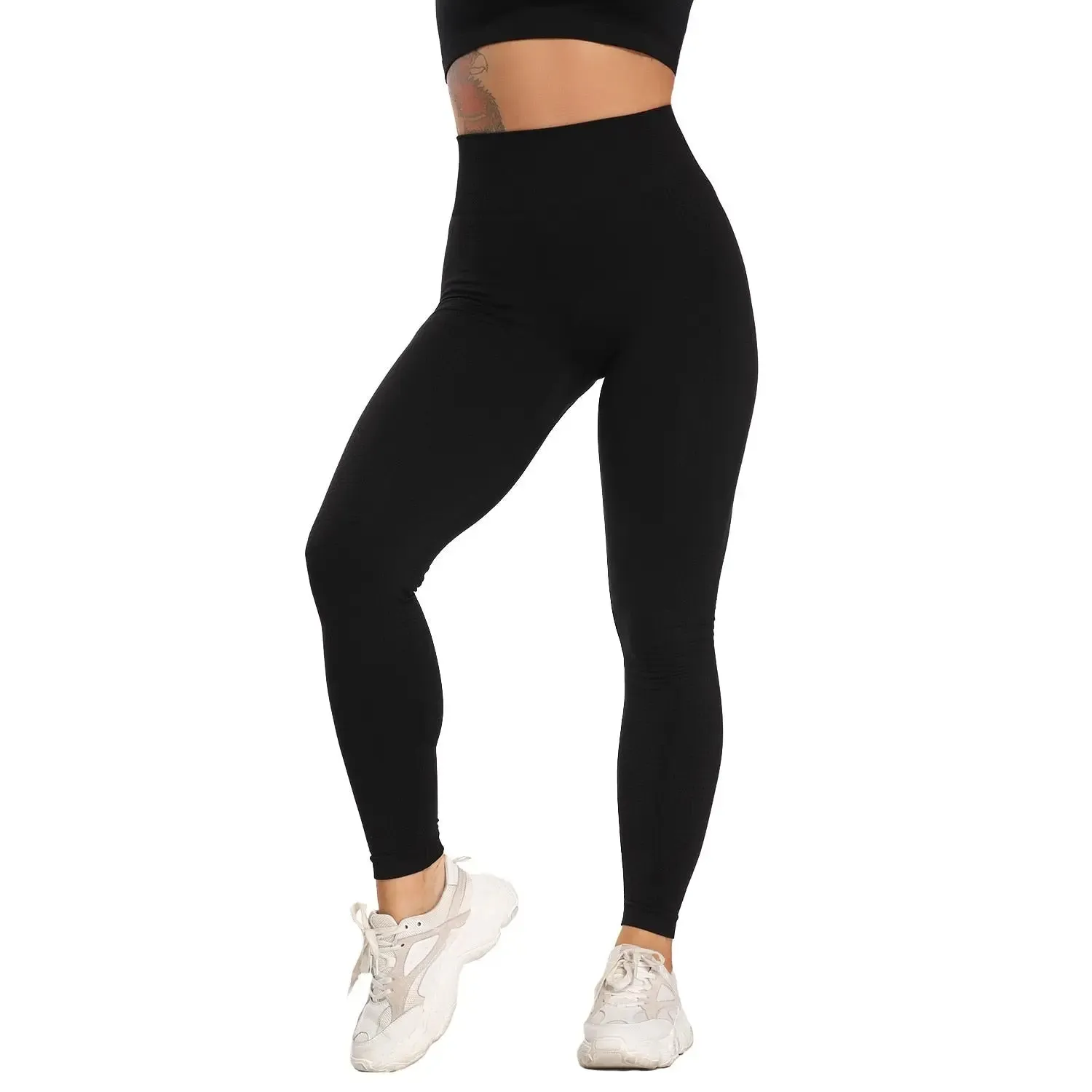 Seamless High Waist Yoga Pants with Energy Dotted Pattern