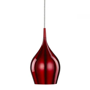 Searchlight 6461-12RE Vibrant 1 Light Red Pendant