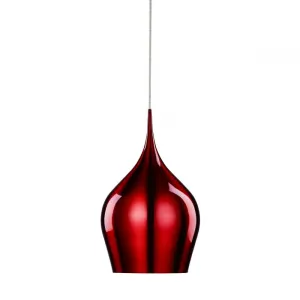 Searchlight 6461-26RE Vibrant 1 Light Red Pendant - Dia 26cm