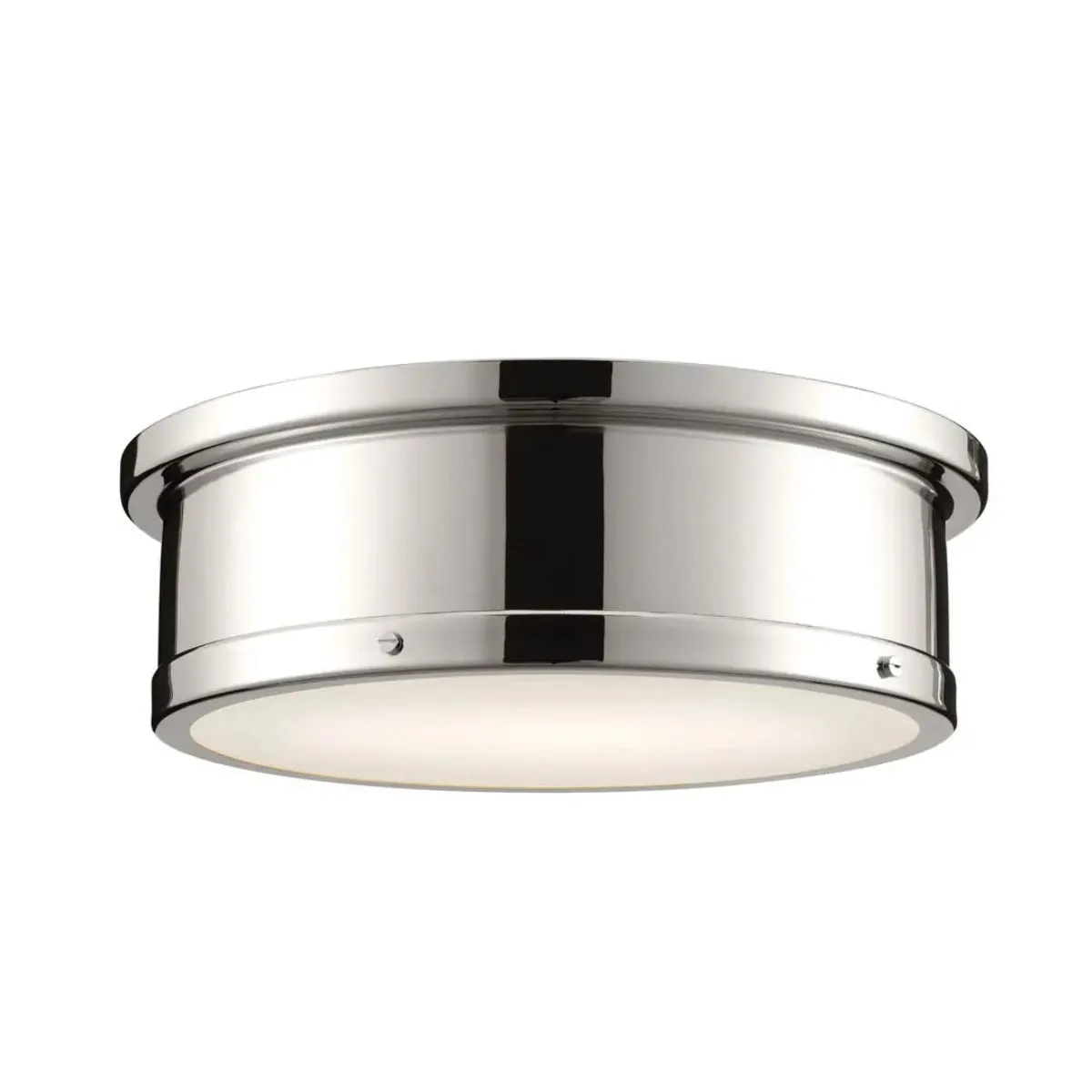 Serca 18" 3-Light Flush Mount Light, Polished Nickel Finish