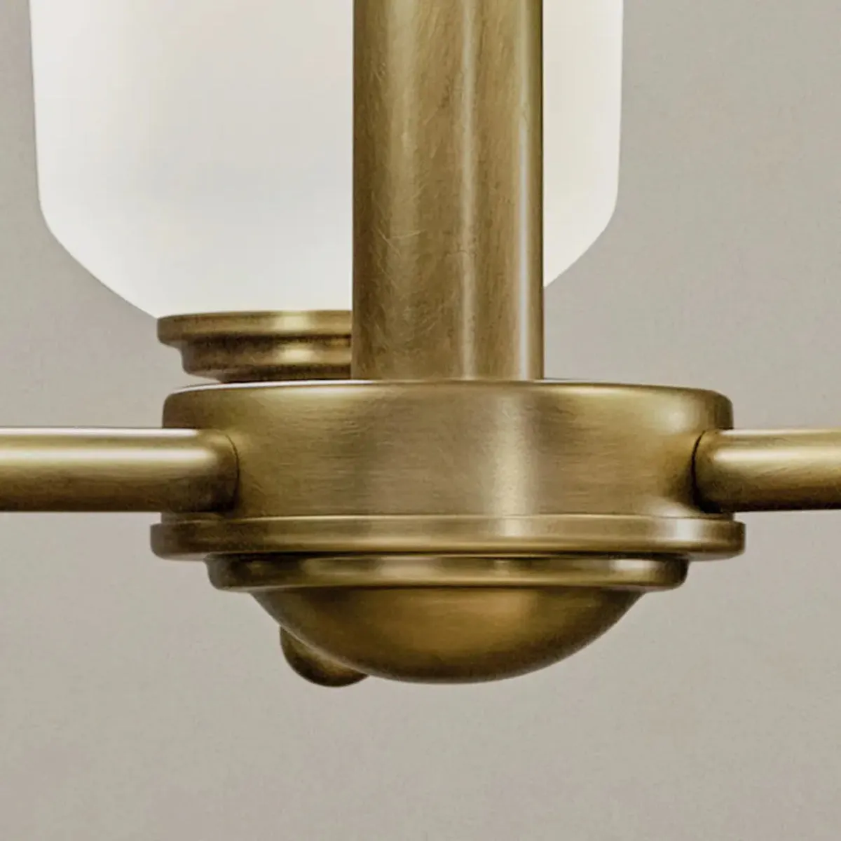 Shailene 18" 3-Light Mini Chandelier with Clear Satin Etched Glass, Natural Brass Finish