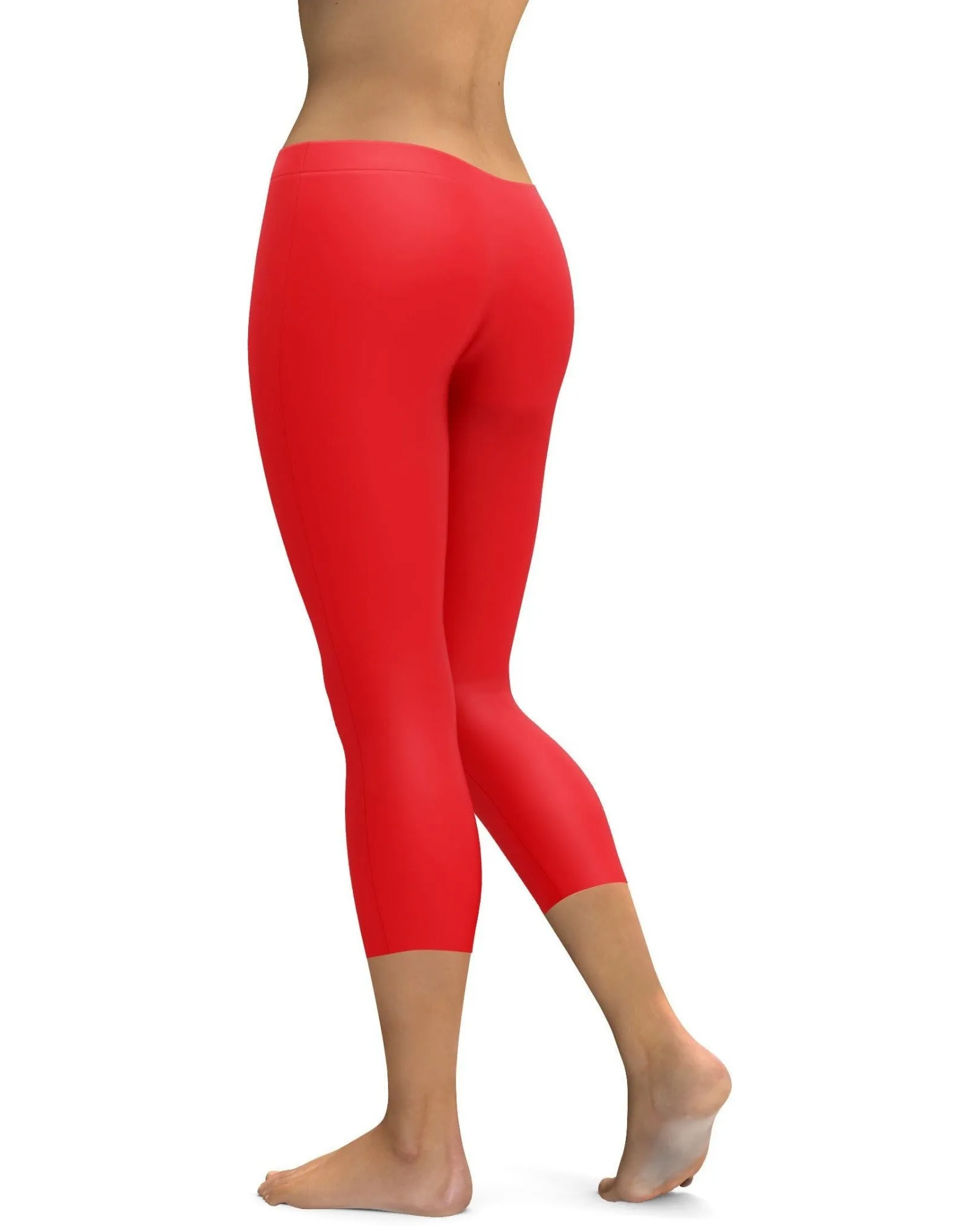 Solid Hot Red Capris