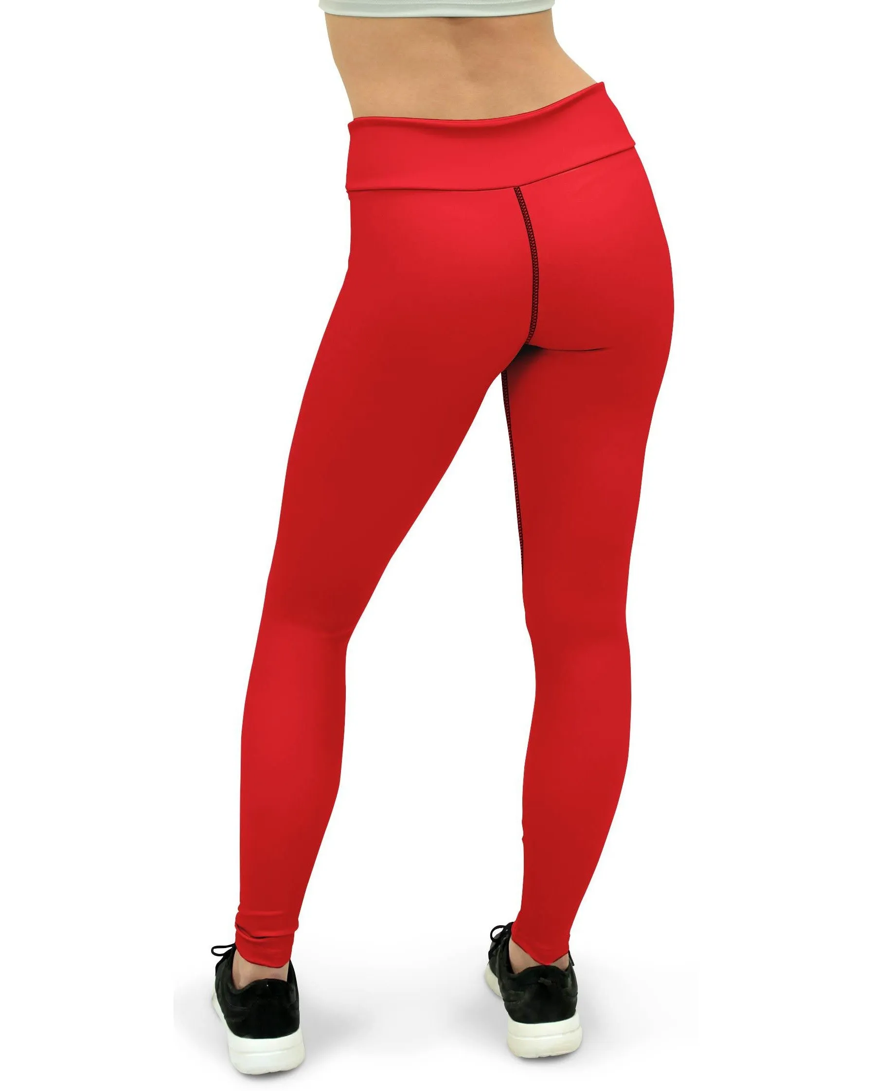 Solid Hot Red Yoga Pants