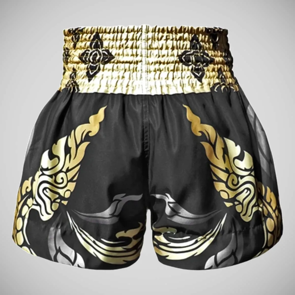 TUFF Sport MS631 Thai King Of Naga Muay Thai Shorts Black