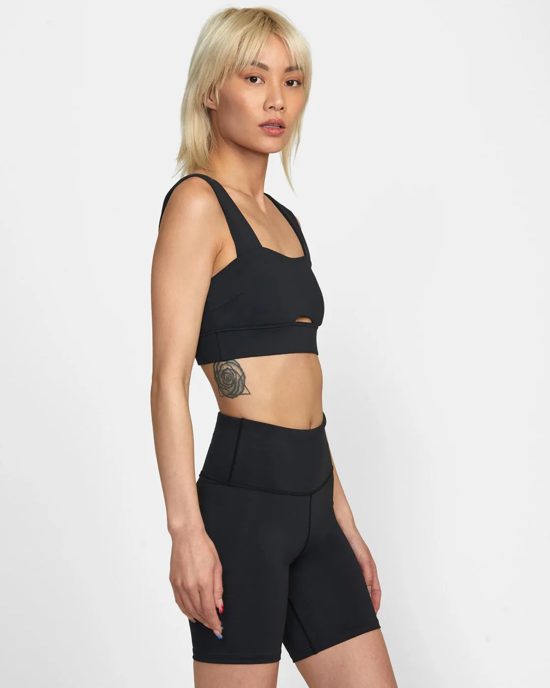 Wide Strap Sports Bra - Black