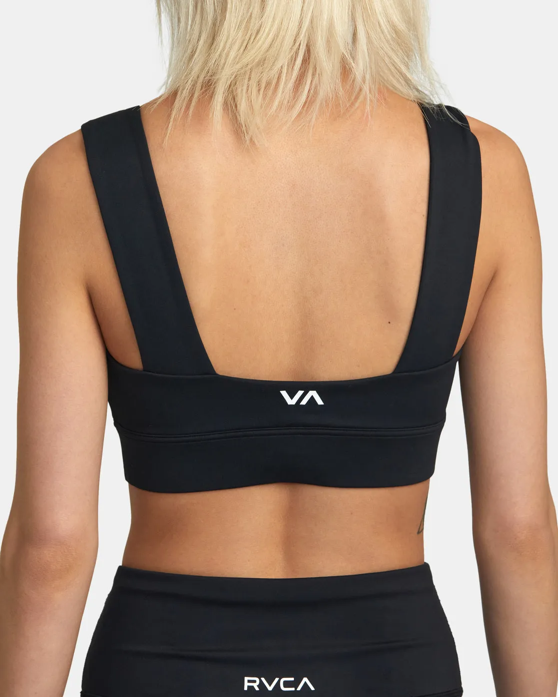 Wide Strap Sports Bra - Black