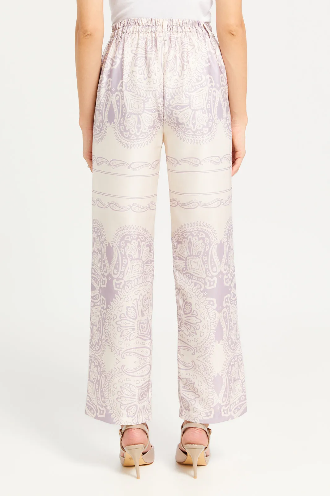 Women Pink Printed Trousers