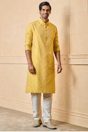 Yellow Butta Embroidered Kurta Set