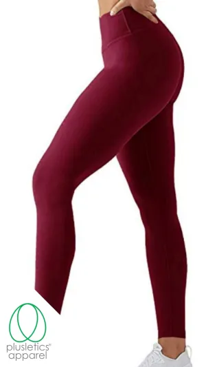 Yoga Leggings Extra Plus 18 - 30 - Burgundy